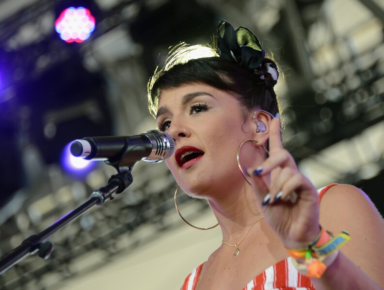 Musician Jessie Ware performs onstage during day 3 of the 2013 Coachella Valley Music And Arts Festival at The Empire Polo Club on April 14, 2013 in Indio, California.   