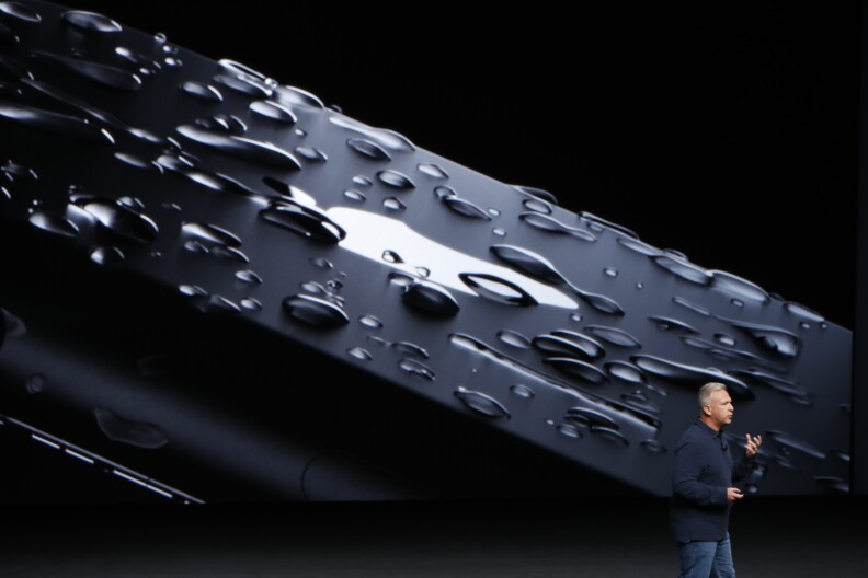 Apple Senior Vice President of Worldwide Marketing Phil Schiller speaks on the new Apple iPhone 7 during a launch event on September 7, 2016 in San Francisco, California.