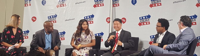 Immigration activist, Julissa Arce and Rep. Ted Lieu talk about immigration at the third annual Politicon convention. 
