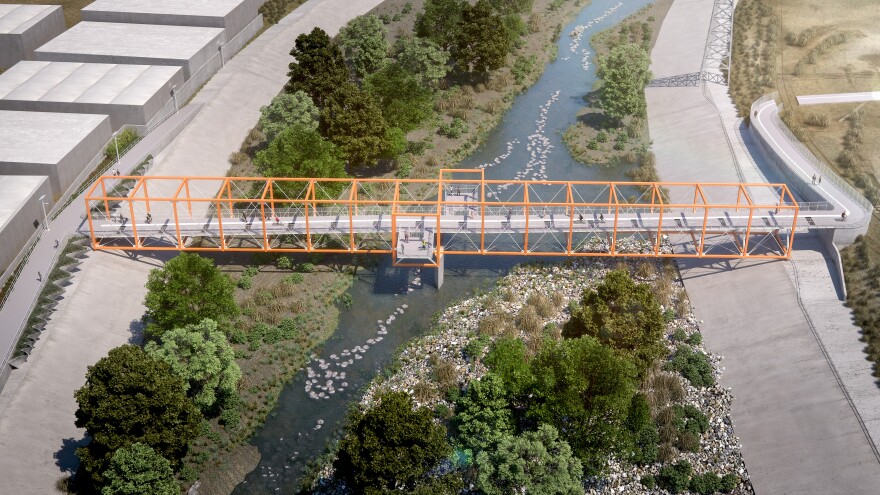 A rendering of the completed Taylor Yard Bikeway and Pedestrian Bridge, a 400-foot bridge that will connect Cypress Park and Elysian Valley. Construction on it will begin in April 2019.
