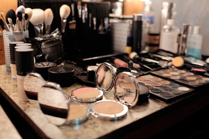A general view of a makeup kit with Le Metier de Beaute during the alice + olivia by Stacey Bendet Runway Show at NeueHouse Los Angeles on April 13, 2016 in Hollywood, California.