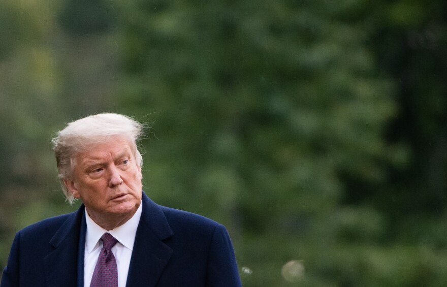 US President Donald Trump walks from Marine One after arriving on the South Lawn of the White House in Washington, DC, October 1, 2020, following campaign events in New Jersey. - White House Chief of Staff Mark Meadows said on October 1, 2020, that he was optimistic about a rapid recovery for the president as he confirmed that Trump has "mild symptoms" after testing positive for Covid-19. "The president and the First Lady... remain in good spirits," Meadows told reporters. (Photo by SAUL LOEB / AFP) (Photo by SAUL LOEB/AFP via Getty Images)