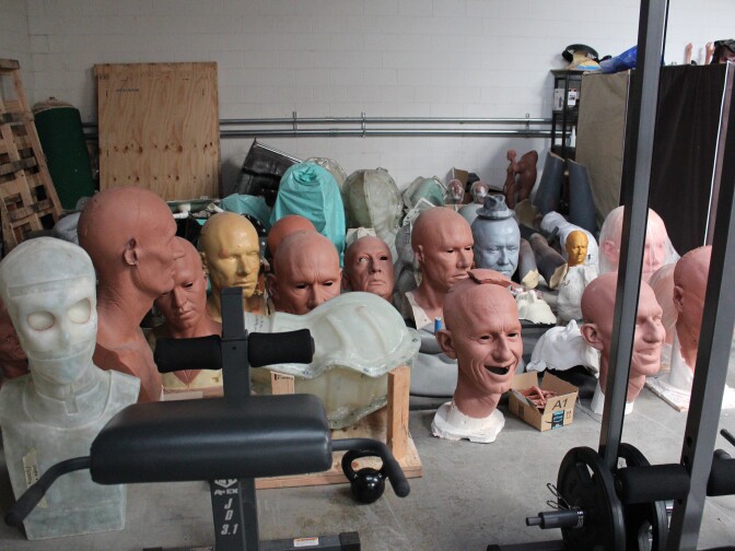 Sculptures in Kazuhiro Tsuji's LA studio.