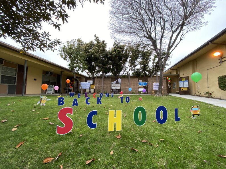 At Brainard Academy in Lakeview Terrace, staff led students in one or two at a time.