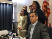 California State Attorney General Xavier Becerra responds to reporters' questions on Tuesday, Sept. 12, 2017, in downtown Los Angeles. Becerra met with local immigrant advocates to discuss next steps in the defense of the Deferred Action for Childhood Arrivals program, known as DACA. The Trump administration announced last week that it will end the program in March.