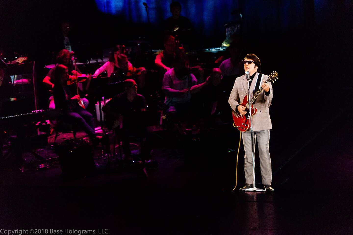 An image from the Los Angeles premiere of Base Hologram's "In Dreams: Roy Orbison" tour.
