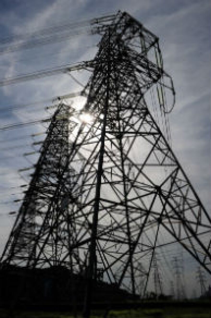 High-voltage power lines.