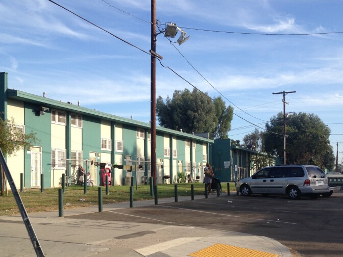 This is Imperial Courts, another L.A. public housing development patrolled by LAPD officers at the Southeast division. 