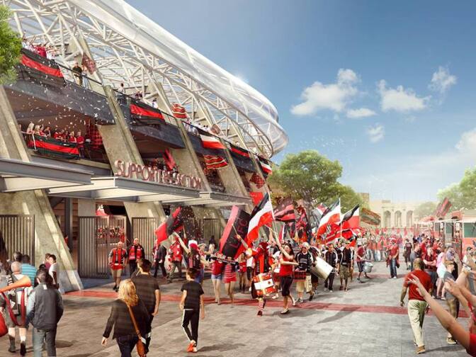 Artist's rendering of Los Angeles Football Club fans entrance.