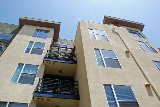 File: An apartment building in Southern California.