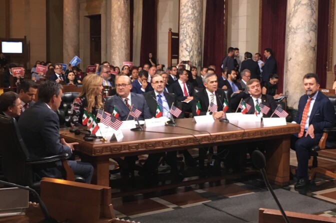 The governors of seven Mexican states paid a visit Friday, April 7 to Los Angeles City Hall, where they addressed L.A. city officials. Themes like immigration and trade in the Trump era dominated the conversation.