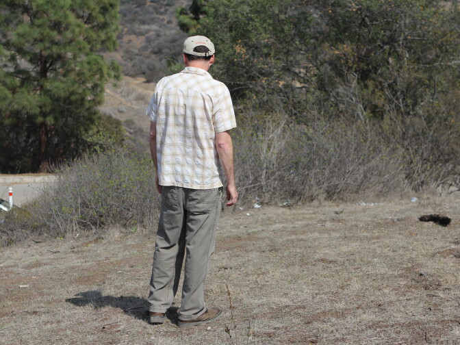Biologist Dan Cooper performs wildlife surveys around Southern California. On March 6, 2014, he was observing conditions in Griffith Park. 