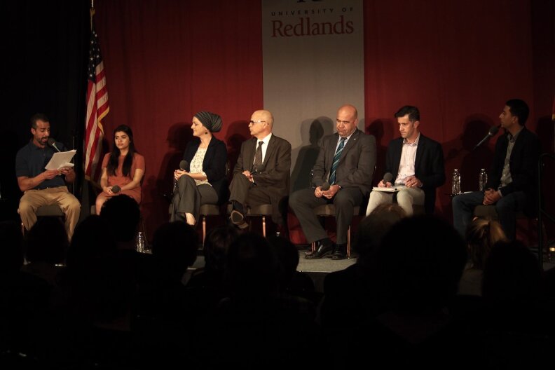 From l-r:  Take Two's A Martinez, plus panelists  Xiadani, Edina Lekovic, Niels Frenzen, Chief Jarrod Burguan, Steve Wuhs and Take Two reporter, Dorian Merina