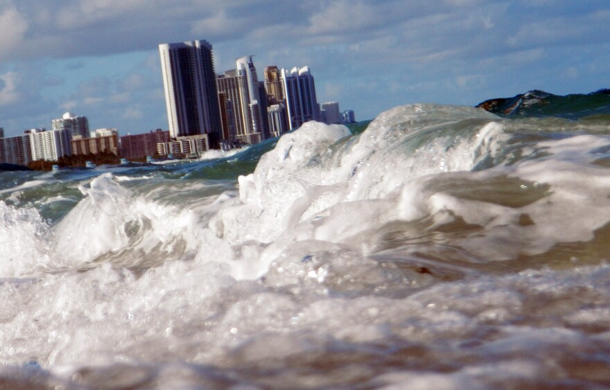 Buildings are seen near the ocean as reports indicate that Miami-Dade County in the future could be one of the most susceptible places when it comes to rising water levels due to global warming on March 14, 2012 in North Miami, Florida. Some cities in the South Florida area are starting to plan for what may be a catastrophic event for the people living within the flooding area.