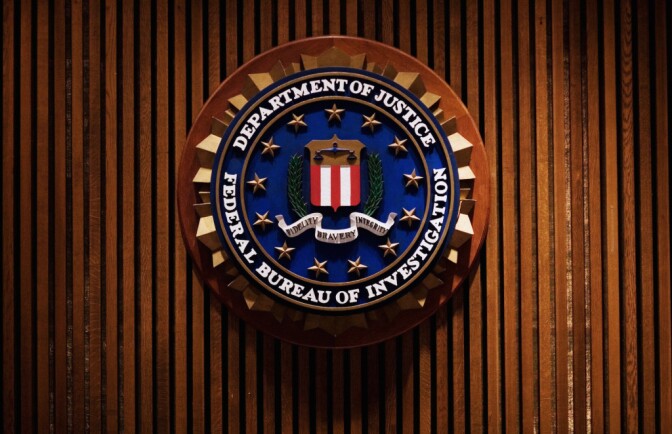 A crest of the Federal Bureau of Investigation is seen Aug. 3, 2007 inside the J. Edgar Hoover FBI Building in Washington, D.C.