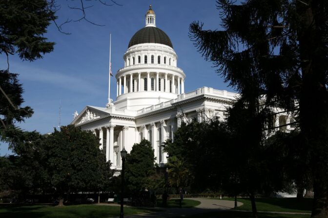 A view of the California State Capitol in Sacramento.