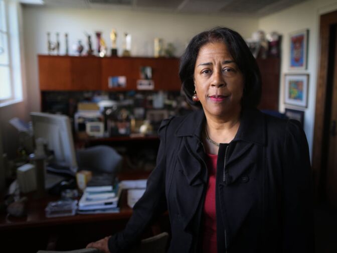 Mayoral Candidate Jan Perry in her City Hall office.