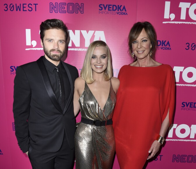 LOS ANGELES, CA - DECEMBER 05:  Sebastian Stan, Margot Robbie and Allison Janney attend NEON and 30WEST Present the Los Angeles Premiere of "I, Tonya" Supported By Svedka on December 5, 2017 in Los Angeles, California.  (Photo by Vivien Killilea/Getty Images for NEON)