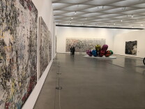 An image of a painting exhibition at the Broad Museum in Los Angeles.