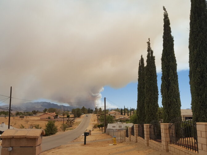 August 7, 2016: The Pilot Fire burns near San Bernardino.