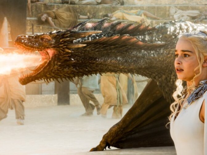 Daenerys Targaryen and her dragon Drogon 