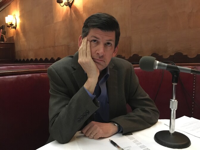 John Rabe in the corner booth at Musso and Frank Grill in Hollywood