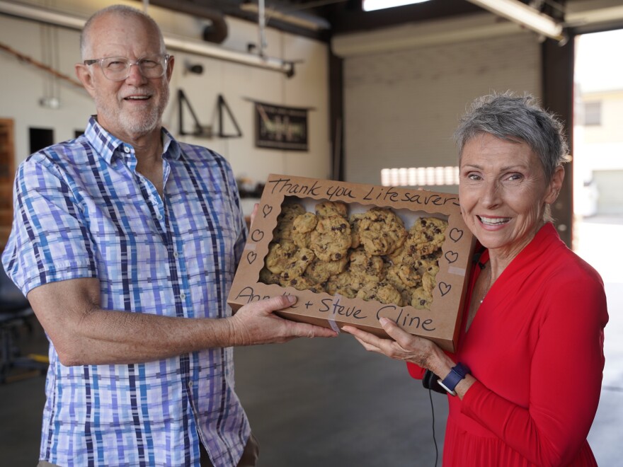 The chocolatey treat was the Steve and Annette's way of saying thank you.