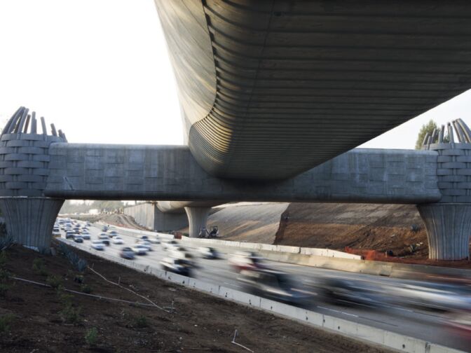 The Gold Line Bridge in December 2012, just before completion of construction.