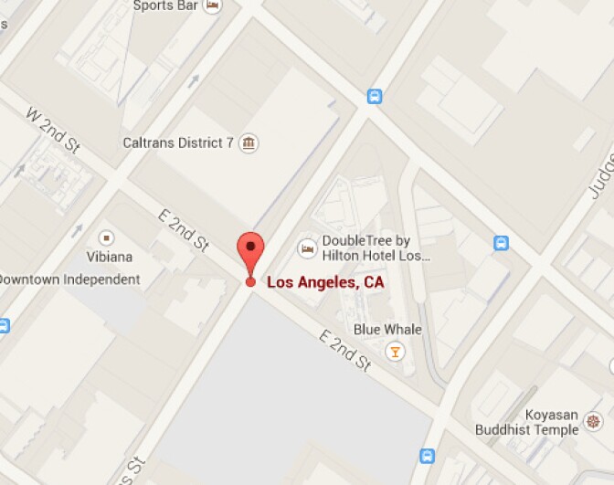 LAPD is investigating a suspicious car at Los Angeles and 2nd Streets in downtown LA. 