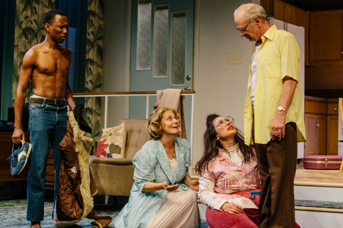 (L-R) Giovanni Adams, Marilyn Fox, Annika Marks and Michael Mantell in Donald Margulies' "The Model Apartment."
