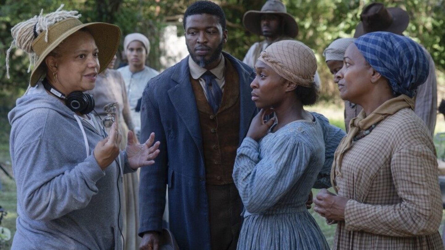 Cynthia Erivo (center), who plays Harriet Tubman in "Harriet," is the only non-white actor nominated for this year's Academy Awards.
