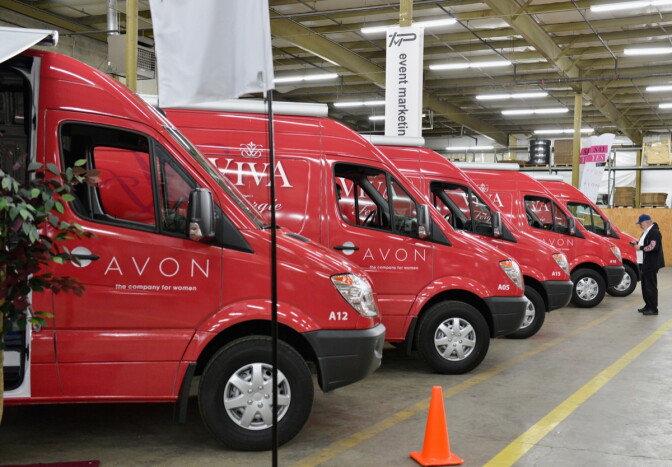 Vans lined up as Avon Kicks off SAY YES TO AVON BEAUTY on Jan. 11, 2013 in Columbus, Ohio.