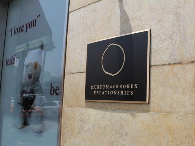 The view outside the Museum of Broken Relationships on Hollywood Boulevard. 