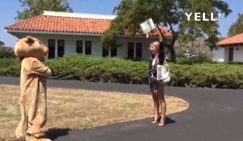 A screen grab from a video on cougar sightings at Cuesta College. 