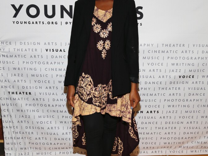 Gabrielle Gorman poses for a photo before a screening of her film "Dear America" during her week at YoungArts LA.