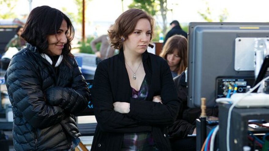 Jenni Konner (Executive Producer) and Lena Dunham (Creator, Star, Director, Writer) shooting an episode of the HBO comedy "Girls."

photo courtesy of Jenni Konner