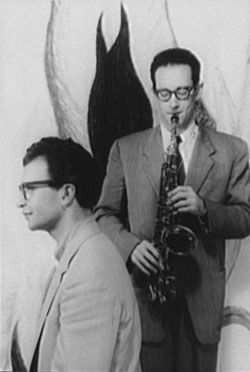 A portrait of Dave Brubeck (L) and Paul Desmond (R), October 1954.
