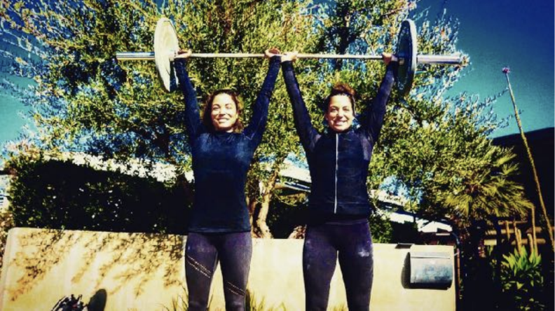 Twin sisters, Sandra and Belinda.