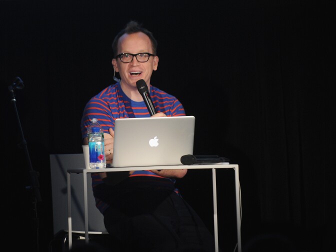 Chris Gethard speaks onstage during the BEAUTIFUL/ANONYMOUS podcast at the Casper Podcast Lounge during the 2016 Vulture Festival at Highline Stages on May 21, 2016 in New York City. 