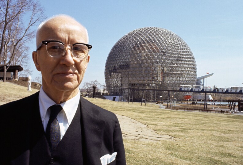 Buckminster Fuller and Montreal World's Fair Dome.

