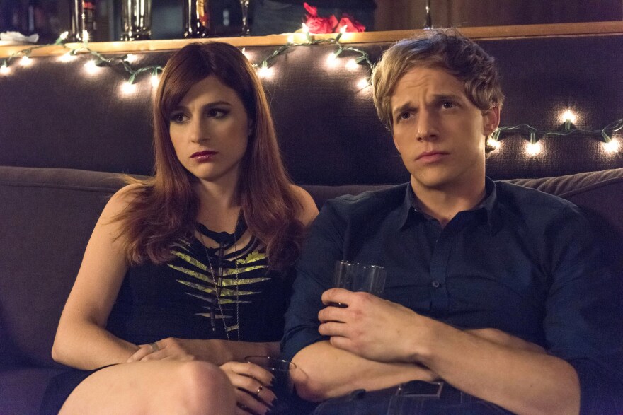 Aya Cash as Gretchen and Chris Geere as Jimmy in the FXX show "You're The Worst." 