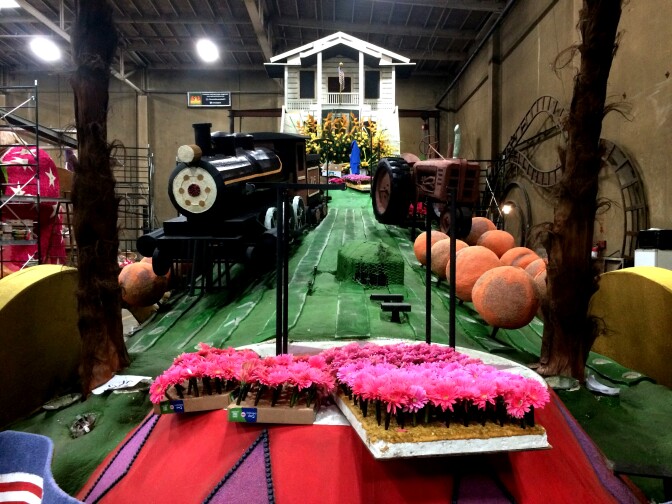 The finishing touches are put on the United Sikh Mission float called "A Sikh-American Journey," at the Phoenix Decorating Company in Pasadena.