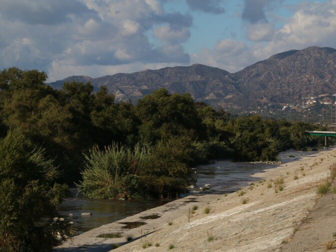 View of the Los Angeles River from the Bowtie Projects adjacent to the Elysian Valley neighborhood.

