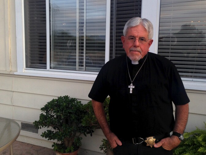 As a chaplain for the Santa Barbara County Sheriff's Department, Jon Hedges is often called out to crime scenes to comfort victims.