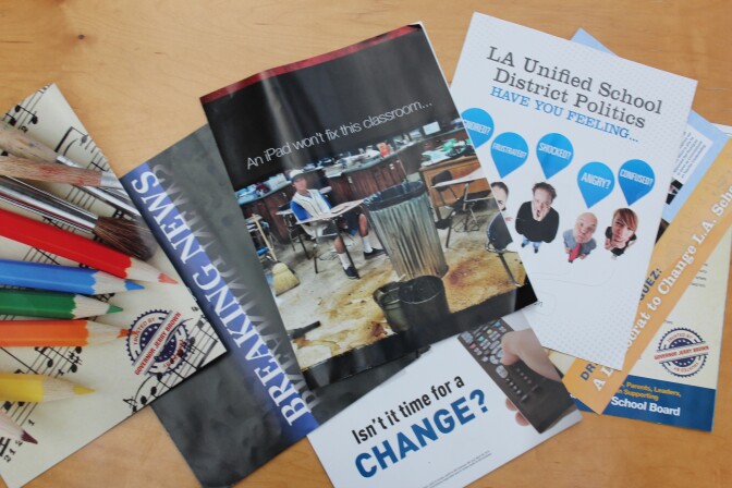 New Los Angeles Unified school board candidates are spending hundreds of thousands of dollars on ads attacking incumbents and other mailers.