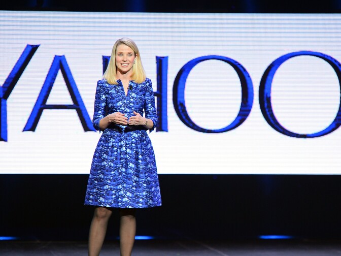LAS VEGAS, NV - JANUARY 07:  Yahoo! President and CEO Marissa Mayer delivers a keynote address at the 2014 International CES at The Las Vegas Hotel & Casino on January 7, 2014 in Las Vegas, Nevada. CES, the world's largest annual consumer technology trade show, runs through January 10 and is expected to feature 3,200 exhibitors showing off their latest products and services to about 150,000 attendees.  (Photo by Ethan Miller/Getty Images)