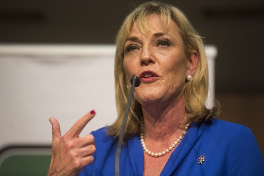 Kathryn Barger speaks during a forum on children's issues on Tuesday, May 10, 2016 for candidates vying for the fifth district seat on the Los Angeles County Board of Supervisors. The event was put on by Fostering Media Connections at Pasadena City College.