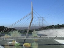A rendering of the North Atwater bridge which will open in late 2019, spanning the LA River between Griffith Park and Atwater Village.