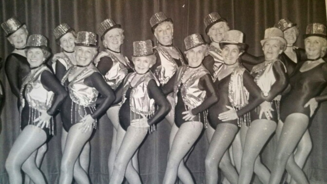 Shirley Sarah Heller (2nd row, 4th from left) with the Happy Hoofers tap-dance troupe.