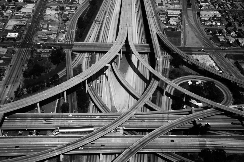 The intersection of the 105 and the 710.